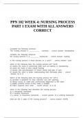 PPN 102 WEEK 4 NURSING PROCESS PART 1 EXAM WITH ALL ANSWERS CORRECT