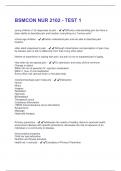 BSMCON NUR 2102 - TEST 1 QUESTIONS & ANSWERS VERIFIED 100&percnt; CORRECT