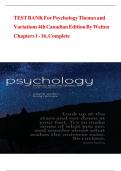 Psychology&colon; Themes and Variations &lpar;4th Canadian Edition&rpar; by Weiten &ndash; Complete Test Bank &lpar;Chapters 1&ndash;16&rpar;