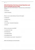 NR 228 Nutrition Final Exam Actual Questions and Correct Detailed Answers 2025