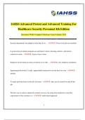 IAHSS Advanced Pretest and Advanced Training For Healthcare Security Personnel 4th Edition Questions With Complete Solutions Latest Update 2025