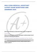NHA CCMA MEDICAL ASSISTANT  LATEST EXAM QUESTIONS AND  ANSWERS 2025 
