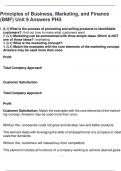 Principles of Business&comma; Marketing&comma; and Finance &lpar;BMF&rpar; Unit 9 Answers PHS