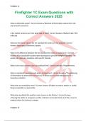 Firefighter 1C Exam Questions with Correct Answers 2025