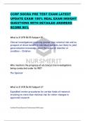CCRP SOCRA PRE TEST EXAM LATEST 2025&sol;2026  UPDATE EXAM 100&percnt; REAL EXAM INSIGHT  QUESTIONS WITH DETAILED ANSWERS  SCORE 90&percnt;