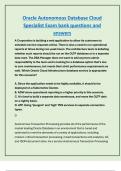 Oracle Autonomous Database Cloud  Specialist Exam bank questions and  answers 
