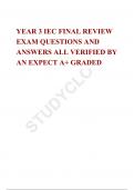 YEAR 3 IEC FINAL REVIEW EXAM QUESTIONS AND ANSWERS ALL VERIFIED BY AN EXPECT A&plus; GRADED