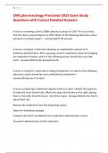 CMS pharmacology Proctored 2025 Exam Study Questions with Correct Detailed Answers