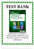 Test Bank For Textbook of Radiographic Positioning and Related Anatomy 11th Edition by John Lampignano&vert;&vert;ISBN NO&colon;10&comma; X&vert;&vert;ISBN NO&colon;13&comma;978-2&vert;&vert;All Chapters&vert;&vert;Complete Guide A&plus;