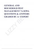 GENERAL AND HOUSEHOLD PEST MANAGEMENT 7A IOWA QUESTIONS & ANSWERS GRADED BY A&plus; EXPERT