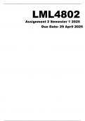 LML4802 Assignment 2 &lpar;COMPLETE ANSWERS&rpar; semester 1- DUE 29 April 2025 &lpar;COMPLETE