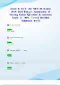 Exam 3&colon; NUR 104&sol; NUR104 &lpar;Latest 2025&sol; 2026 Update&rpar; Foundations of Nursing Guide&vert; Questions & Answers&vert; Grade A&vert; 100&percnt; Correct &lpar;Verified Solutions&rpar;- Fortis