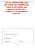 TELECOM TOWER TECHNICIAN 1 &sol; NEW FORMAT &sol; EXPERT STRATEGIES&comma; REVIEW OF KEY QUIZZES&comma; AND PRACTICE QUESTIONS FOR GUARANTEED SUCCESS &sol; NEWEST 2025&sol;2026&period;