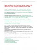 Burns and Groves The Practice of Nursing Research 9th Edition Test Bank&period; &lpar;complete updated answers 2025