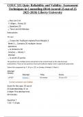 COUC 521 Quiz&colon; Reliability and Validity&colon; Assessment Techniques in Counseling &lpar;B14&rpar; &lpar;scored 25 out of 25 2025-2026&rpar; Liberty University