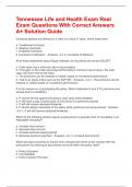 Tennessee Life and Health Exam Real Exam Questions With Correct Answers A&plus; Solution Guide