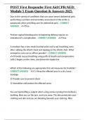 POST First Responder First Aid CPR AED Module 5 Exam Question & Answers 2025&period;docx