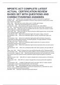 MPOETC ACT COMPLETE LATEST ACTUAL  CERTIFICATION REVIEW BASED SET WITH QUESTIONS AND CORRECT&sol;VERIFIED ANSWERS
