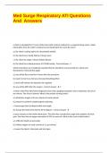 Med Surge Respiratory ATI Questions And  Answers