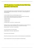 ATI Respiratory Learning System Med-Surg Questions And Answers
