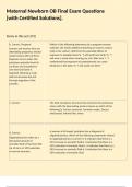Maternal Newborn OB Final Exam Questions &lbrack;with Certified Solutions&rsqb;&period;