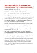 NFHS Soccer Rules Exam Questions With Reviewed Correct Detailed Answers