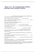 Block 1 & 2 - Air Transportation &lpar;2T2X1&rpar; questions with complete solution