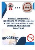 PUB2601 Assignment 2 &lpar;COMPLETE ANSWERS&rpar; semester 1 2025 DUE 24 April 2025&semi;100&percnt; CORRECT AND TRUSTED SOLUTIONS