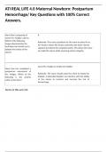 ATI REAL LIFE 4&period;0 Maternal Newborn&colon; Postpartum Hemorrhage&sol; Key Questions with 100&percnt; Correct Answers&period;