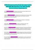 EOPA Entrepreneurship Study Set Latest Update 2025-2026 560 Questions and 100&percnt; Verified Correct Answers Guaranteed A&plus;