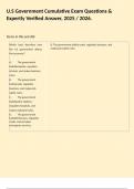 U&period;S Government Cumulative Exam Questions & Expertly Verified Answer&comma; 2025 &sol; 2026&period;
