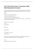AST CST Mock Exam 1 Questions With Well Elaborated Answers