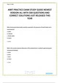 ARRT PRACTICE EXAM STUDY GUIDE NEWEST VERSION ALL WITH 500 QUESTIONS AND CORRECT SOLUTIONS JUST RELEASED THIS YEAR