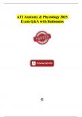 ATI Anatomy & Physiology 2025 &vert;&vert; Exam Questions and Answers with Rationales