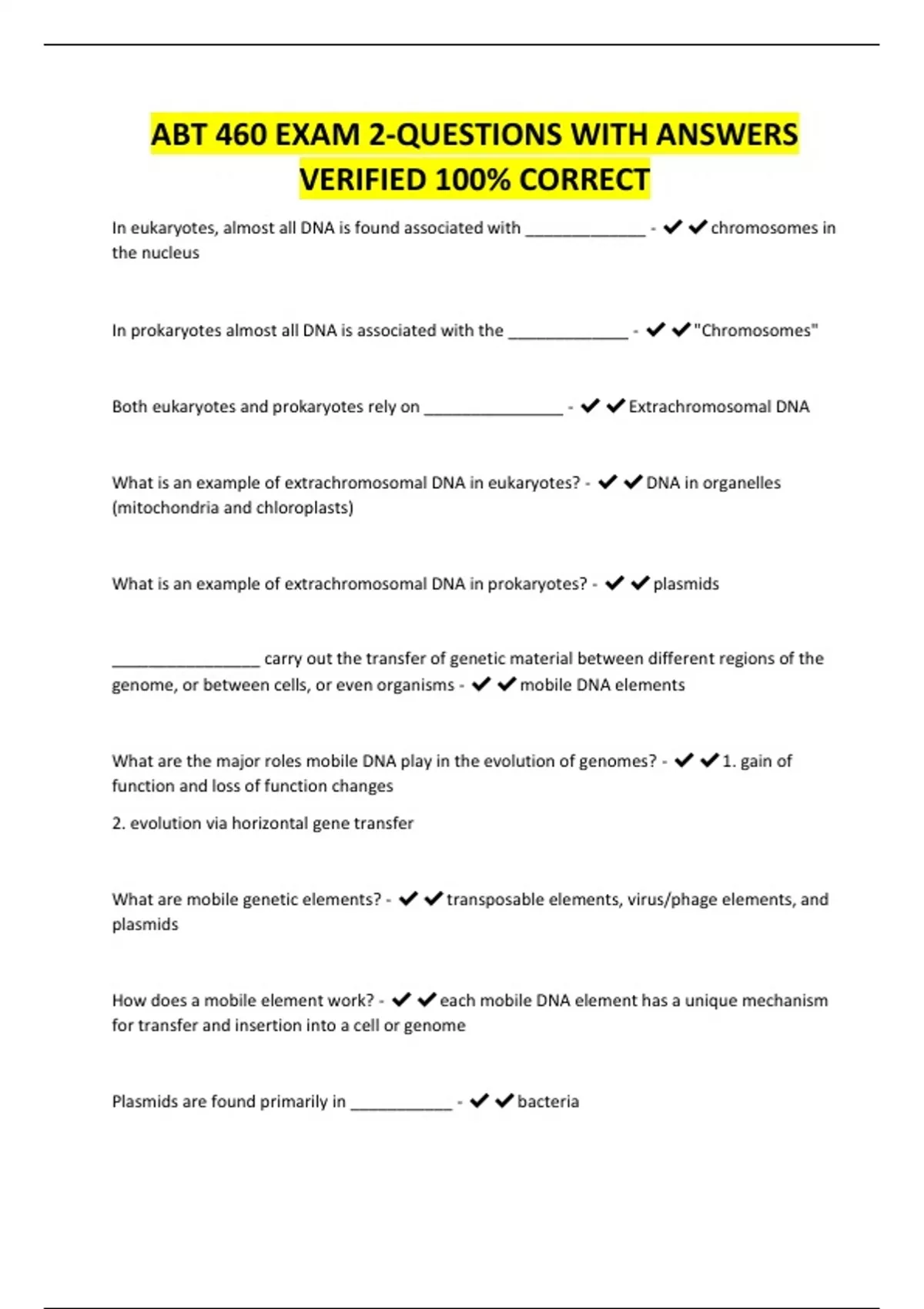 ABT 460 EXAM 2-QUESTIONS WITH ANSWERS VERIFIED 100% CORRECT - 460 ...