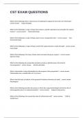 CST EXAM QUESTIONS COMPLETE QUESTIONS AND ANSWERS VERIFIED CORRECT ANSWERS GUARANTEED SUCCESS&period;