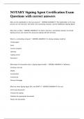 NOTARY Signing Agent Certification Exam Questions with correct answers