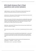 BYU Earth Science Part 1 Final questions and correct answers