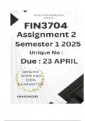 FIN3704 Assignment 2 &lpar;COMPLETE ANSWERS&rpar; Semester 1 2025 - DUE 23 April 2025