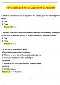 2025 NFHS Baseball Rules &lpar;Latest 2025 &sol; 2026 Update&rpar; Questions and Verified Answers &vert; 100&percnt; Correct &vert; Grade A&plus;