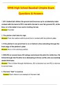 2025 NFHS High School Baseball Umpire Exam &lpar;Latest 2025 &sol; 2026 Update&rpar; Questions and Verified Answers &vert; 100&percnt; Correct &vert; Grade A&plus;