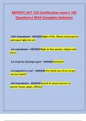 MPOETC ACT 120 Certification exam&vert; 195 Questions&vert; With Complete Solutions