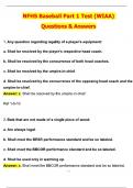 2025 NFHS Baseball Part I Test &lpar;WIAA&rpar; &lpar;Latest 2025 &sol; 2026 Update&rpar; Questions and Verified Answers &vert; 100&percnt; Correct &vert; Grade A&plus;