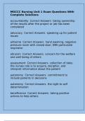 MGCCC Nursing Unit 1 Exam Questions With Complete Solutions