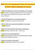 WGU C213 PRE - ASSESSMENT ACCOUNTING FOR DECISION MAKERS EXAM &lpar;Latest 2025 &sol; 2026 Update&rpar; Questions and Verified Answers &vert; 100&percnt; Correct &vert; Grade A&plus;