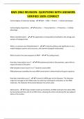 BMS 2062 REVISION- QUESTIONS WITH ANSWERS VERIFIED 100&percnt; CORRECT