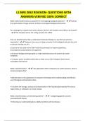 L1 BMS 2062 REVISION- QUESTIONS WITH ANSWERS VERIFIED 100&percnt; CORRECT