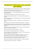 Straighterline Philosophy exam question with answers