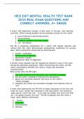 HESI EXIT MENTAL HEALTH TEST BANK 2025 REAL EXAM QUESTIONS AND CORRECT ANSWERS&comma; A&plus; GRADE&period;