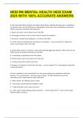 HESI RN MENTAL HEALTH HESI EXAM 2025 WITH 100- ACCURATE ANSWERS